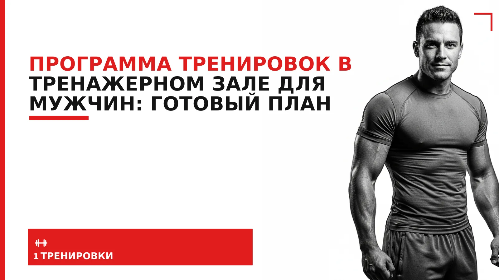 Обложка материала: Программа тренировок в тренажерном зале для мужчин: готовый план